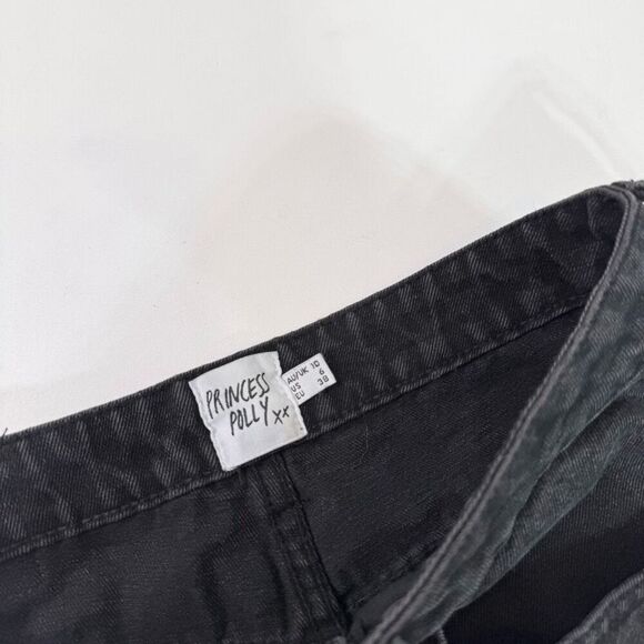 Princess Polly Jeans Womens 6 High Rise Boyfriend Black New Straight Leg Denim - Picture 3 of 10